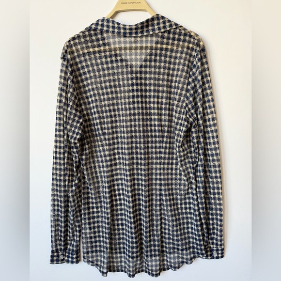 Cabi Sheer Long Sleeve Button Down Top - Picture 3 of 8